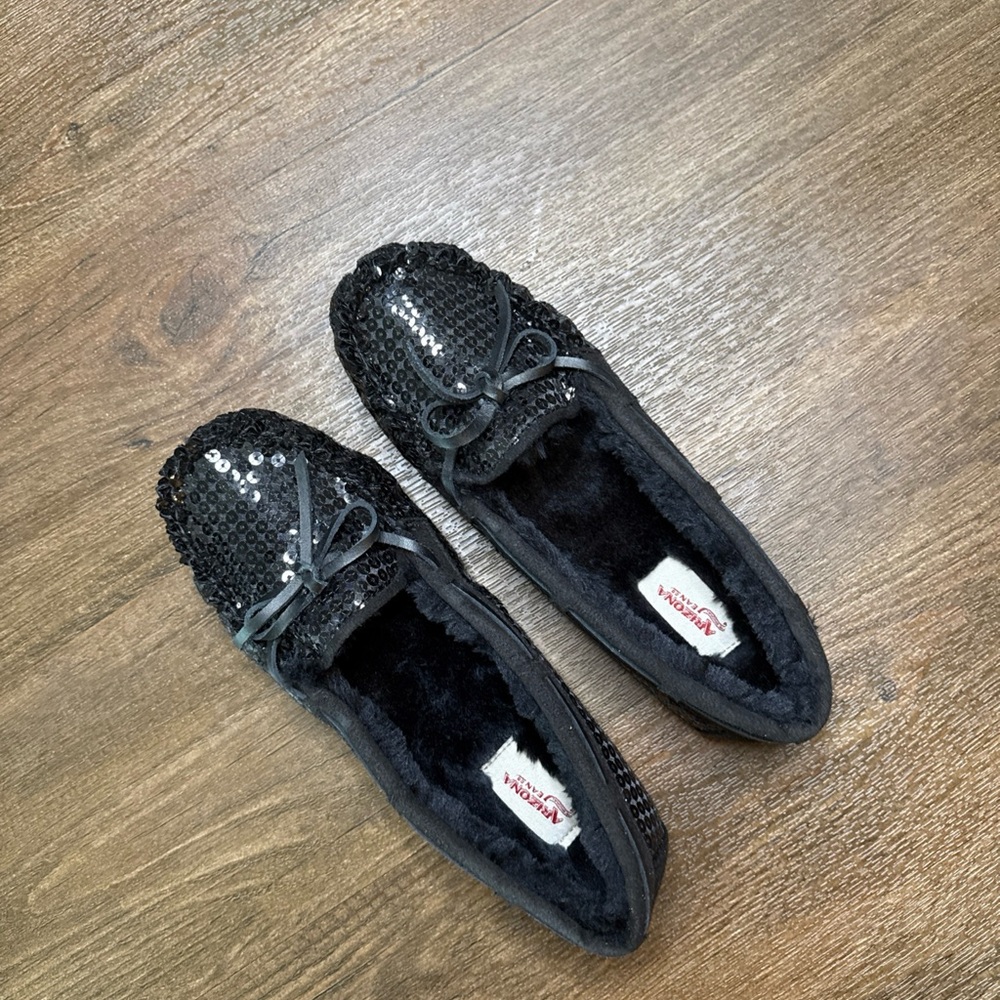 Arizona Jean Company Black Sequin Moccasins